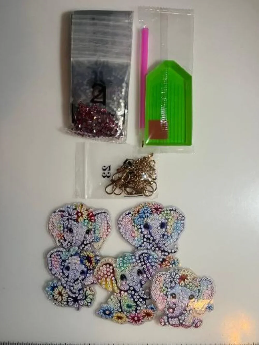 KEY-1 Elephant Keychain Diamond Art Kit